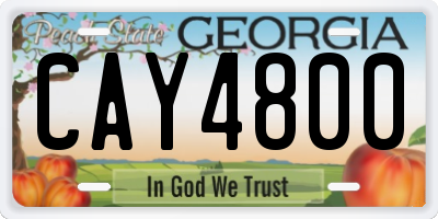 GA license plate CAY4800