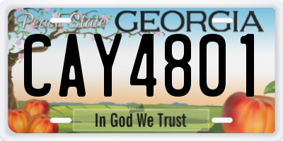 GA license plate CAY4801