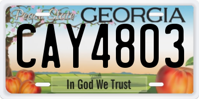 GA license plate CAY4803