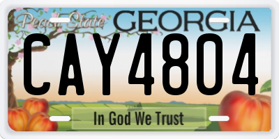 GA license plate CAY4804