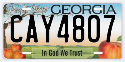 GA license plate CAY4807
