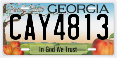 GA license plate CAY4813