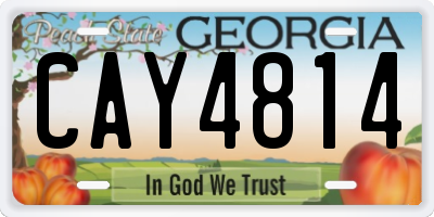 GA license plate CAY4814