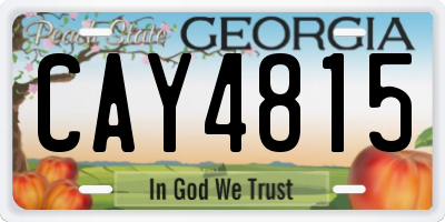 GA license plate CAY4815