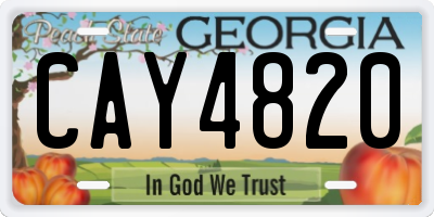 GA license plate CAY4820