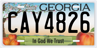 GA license plate CAY4826
