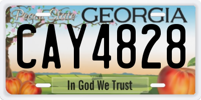 GA license plate CAY4828