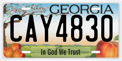 GA license plate CAY4830