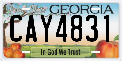 GA license plate CAY4831
