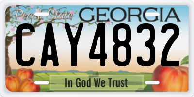 GA license plate CAY4832