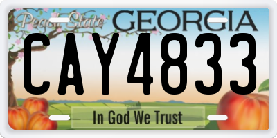 GA license plate CAY4833