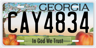 GA license plate CAY4834