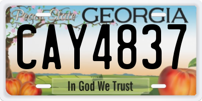 GA license plate CAY4837