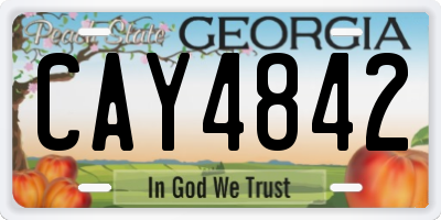 GA license plate CAY4842