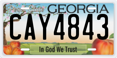 GA license plate CAY4843