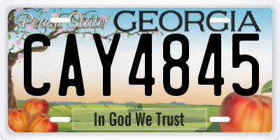 GA license plate CAY4845