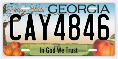 GA license plate CAY4846