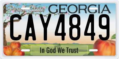 GA license plate CAY4849