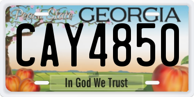GA license plate CAY4850