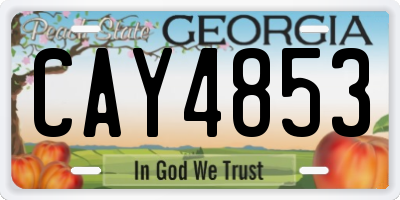 GA license plate CAY4853