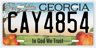 GA license plate CAY4854