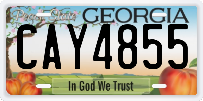 GA license plate CAY4855