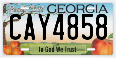 GA license plate CAY4858