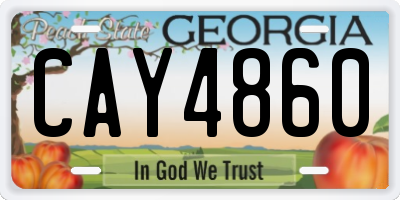 GA license plate CAY4860