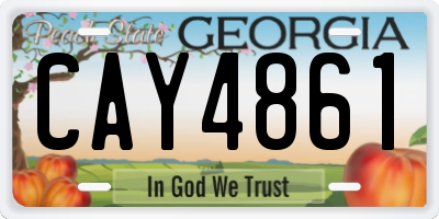 GA license plate CAY4861