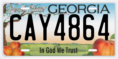 GA license plate CAY4864