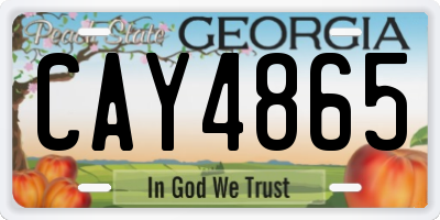 GA license plate CAY4865