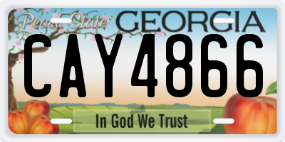 GA license plate CAY4866