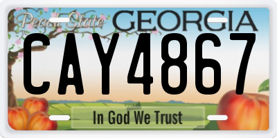 GA license plate CAY4867