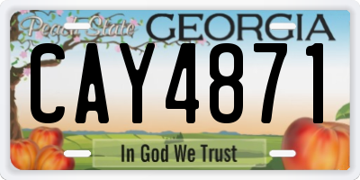 GA license plate CAY4871