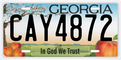 GA license plate CAY4872