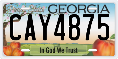 GA license plate CAY4875