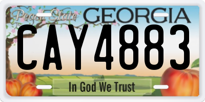 GA license plate CAY4883
