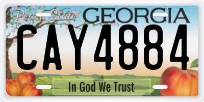 GA license plate CAY4884