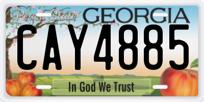 GA license plate CAY4885