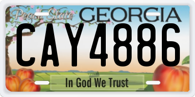 GA license plate CAY4886