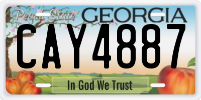 GA license plate CAY4887