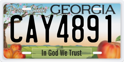 GA license plate CAY4891