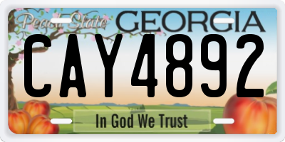 GA license plate CAY4892
