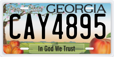 GA license plate CAY4895