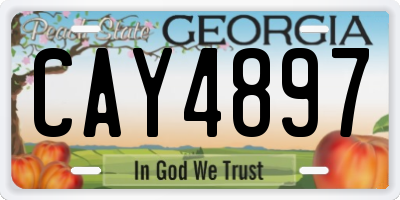 GA license plate CAY4897
