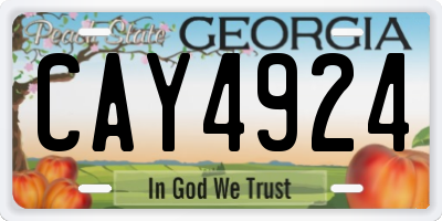 GA license plate CAY4924