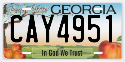 GA license plate CAY4951