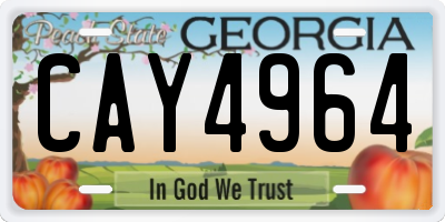 GA license plate CAY4964