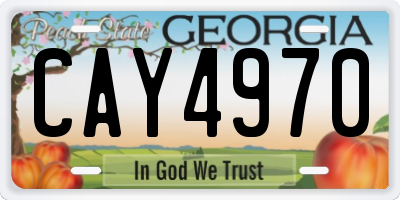 GA license plate CAY4970