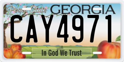 GA license plate CAY4971